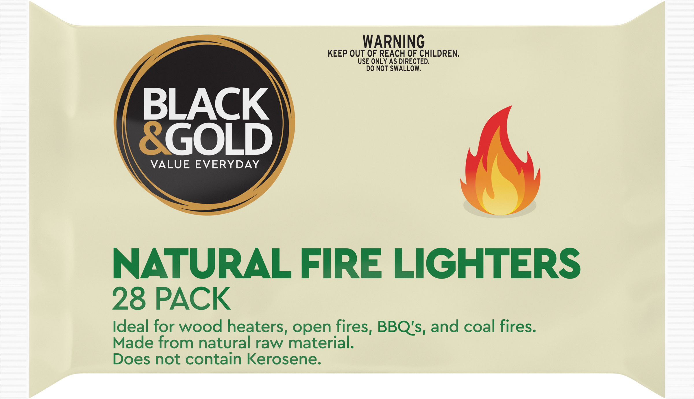 Black & Gold Natural Fire Lighters 28pk 207746