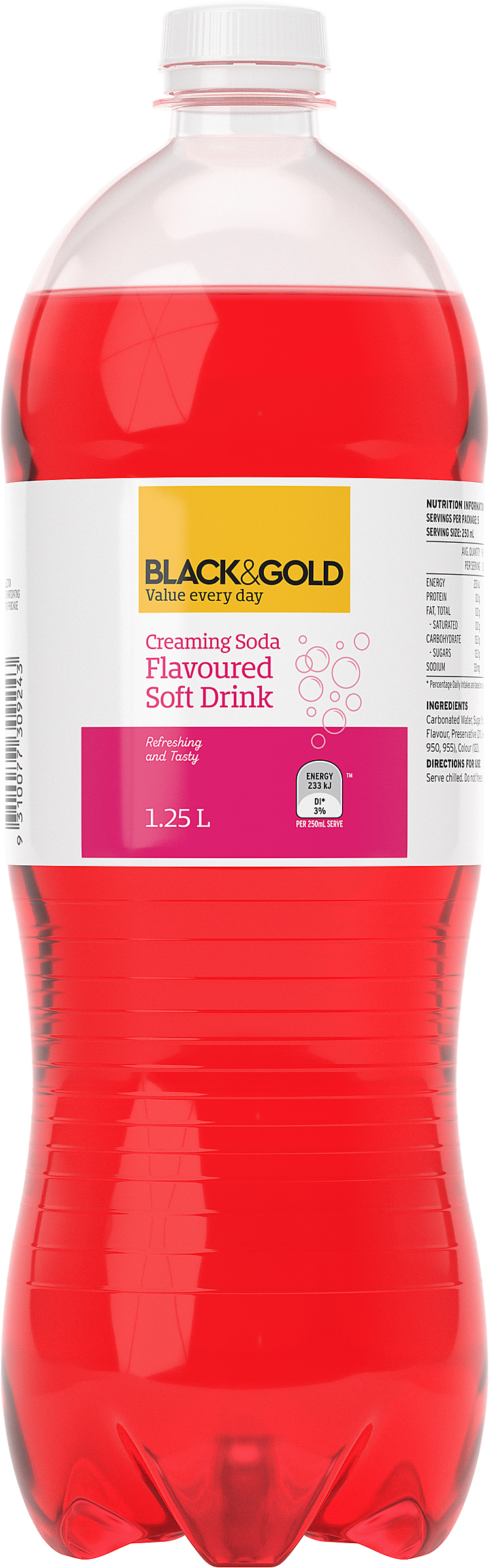Black & Gold Creaming Soda Flavoured Soft Drink 125L