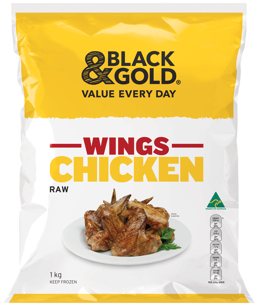 Black & Gold Chicken Wings 1kg