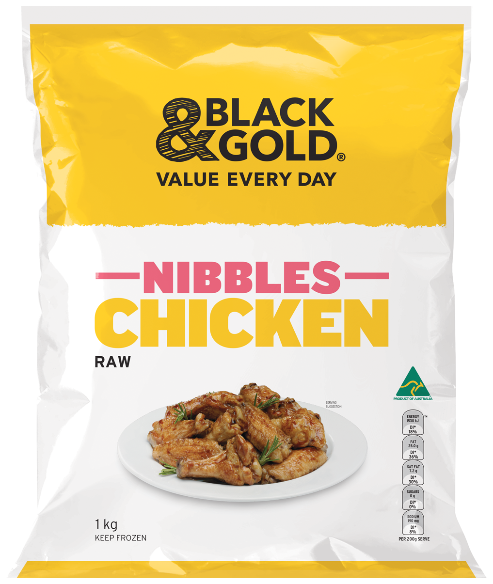 Black & Gold Chicken Nibbles 1kg