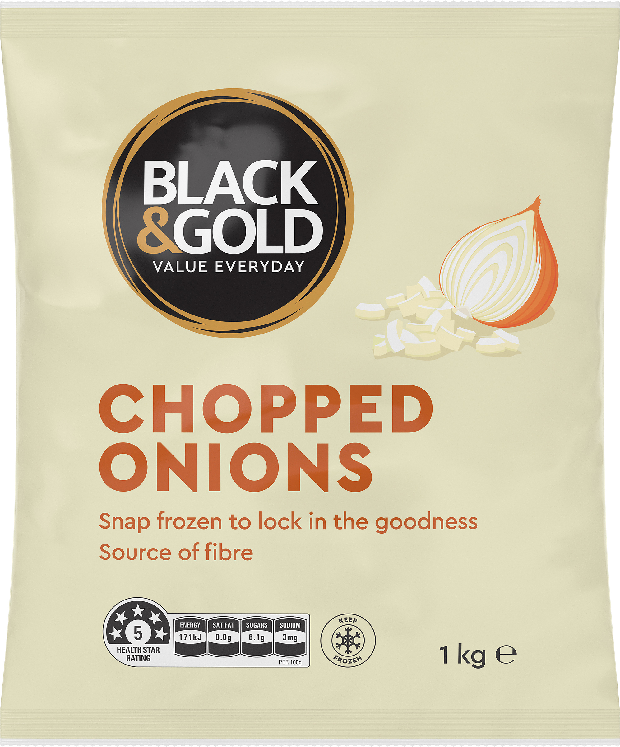 Black & Gold Chopped Onions 1kg 619155