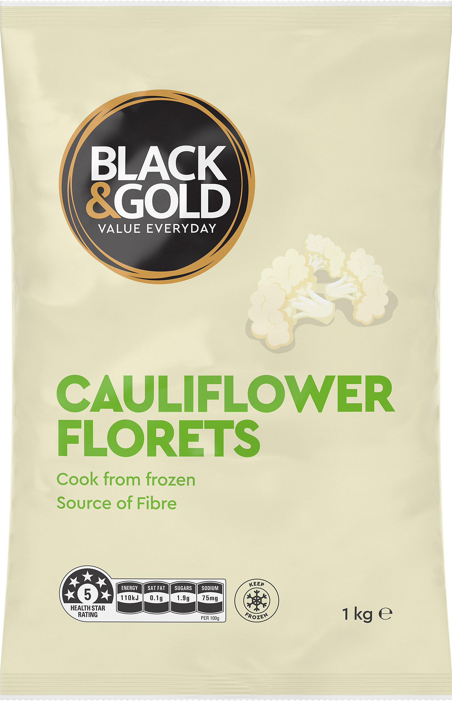 Black & Gold Cauliflower Florets 1kg 619139