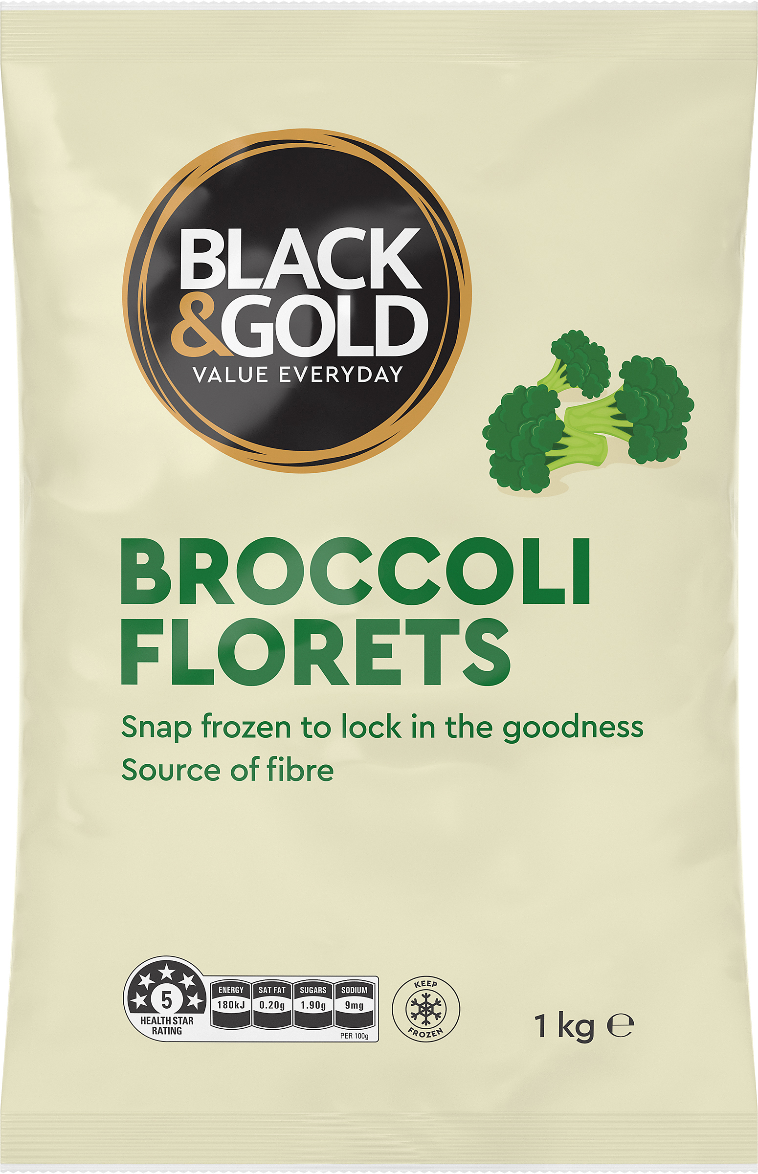 Black & Gold Broccoli Florets 1kg 619147