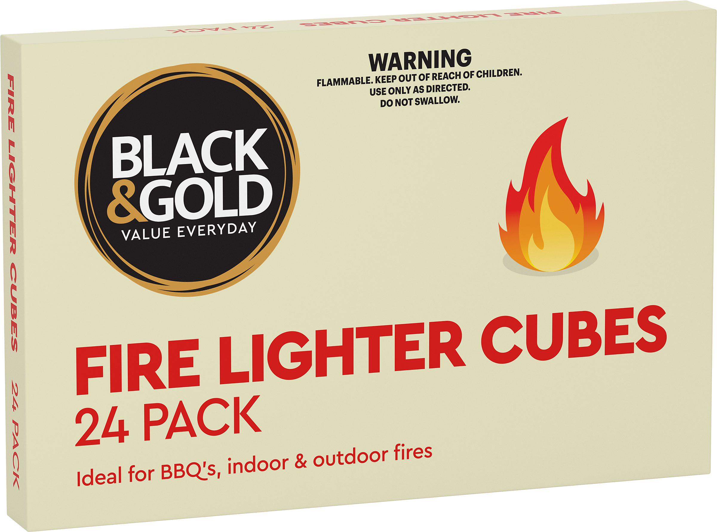 Black & Gold Fire Lighter Cubes 24pk 615237