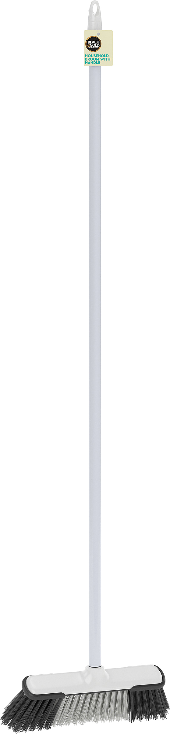 Black & Gold Household Broom with Handle