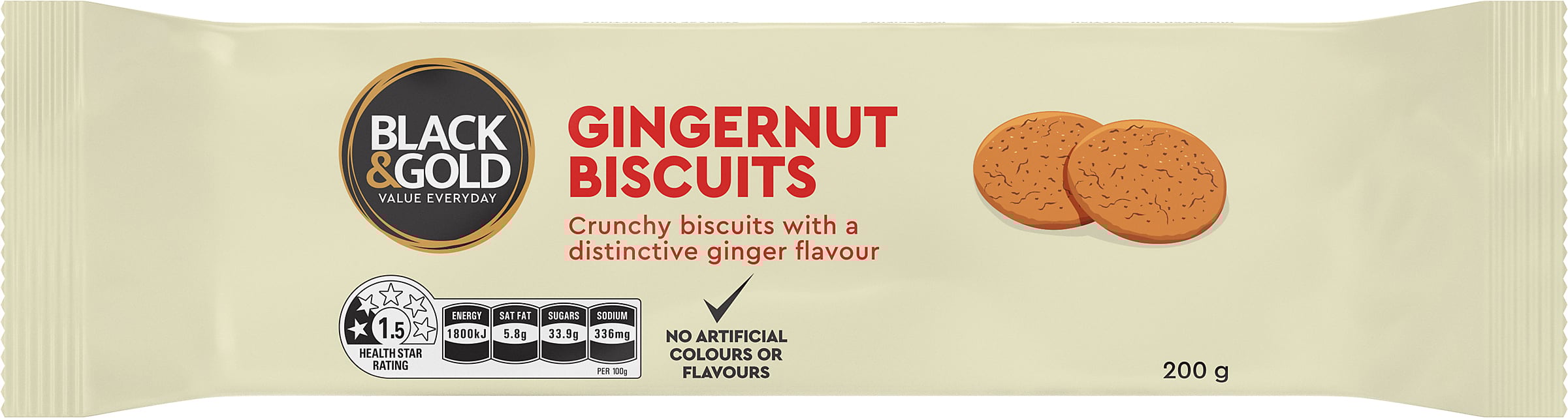 Black & Gold Gingernut Biscuits 200g