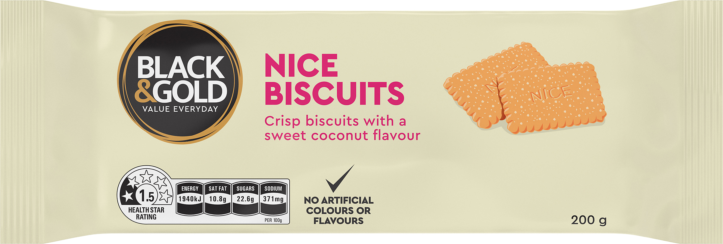 Black & Gold Nice Biscuits 200g