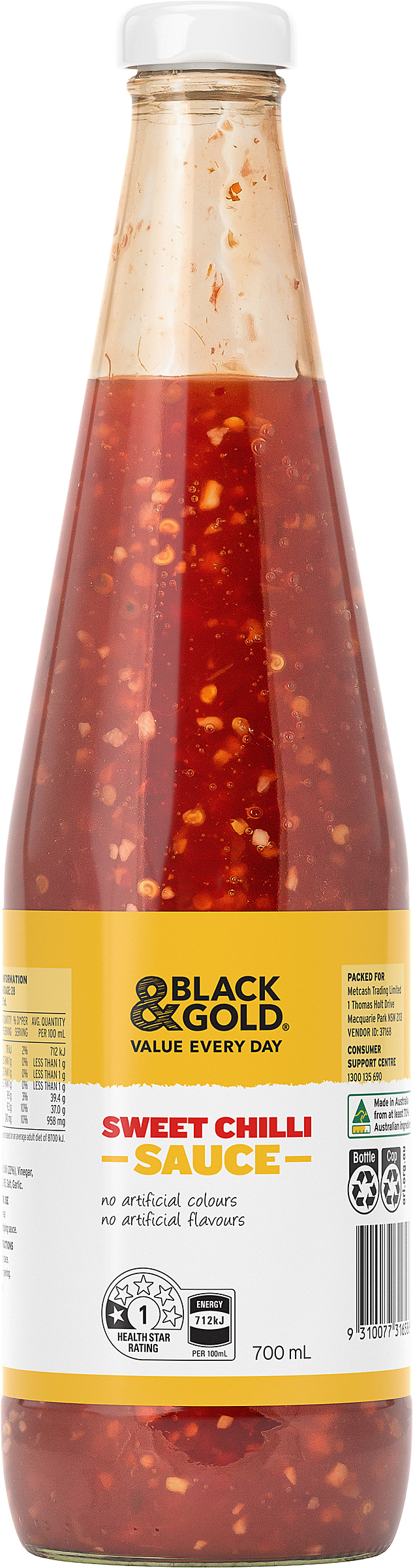 Black & Gold Sweet Chilli Sauce 700mL