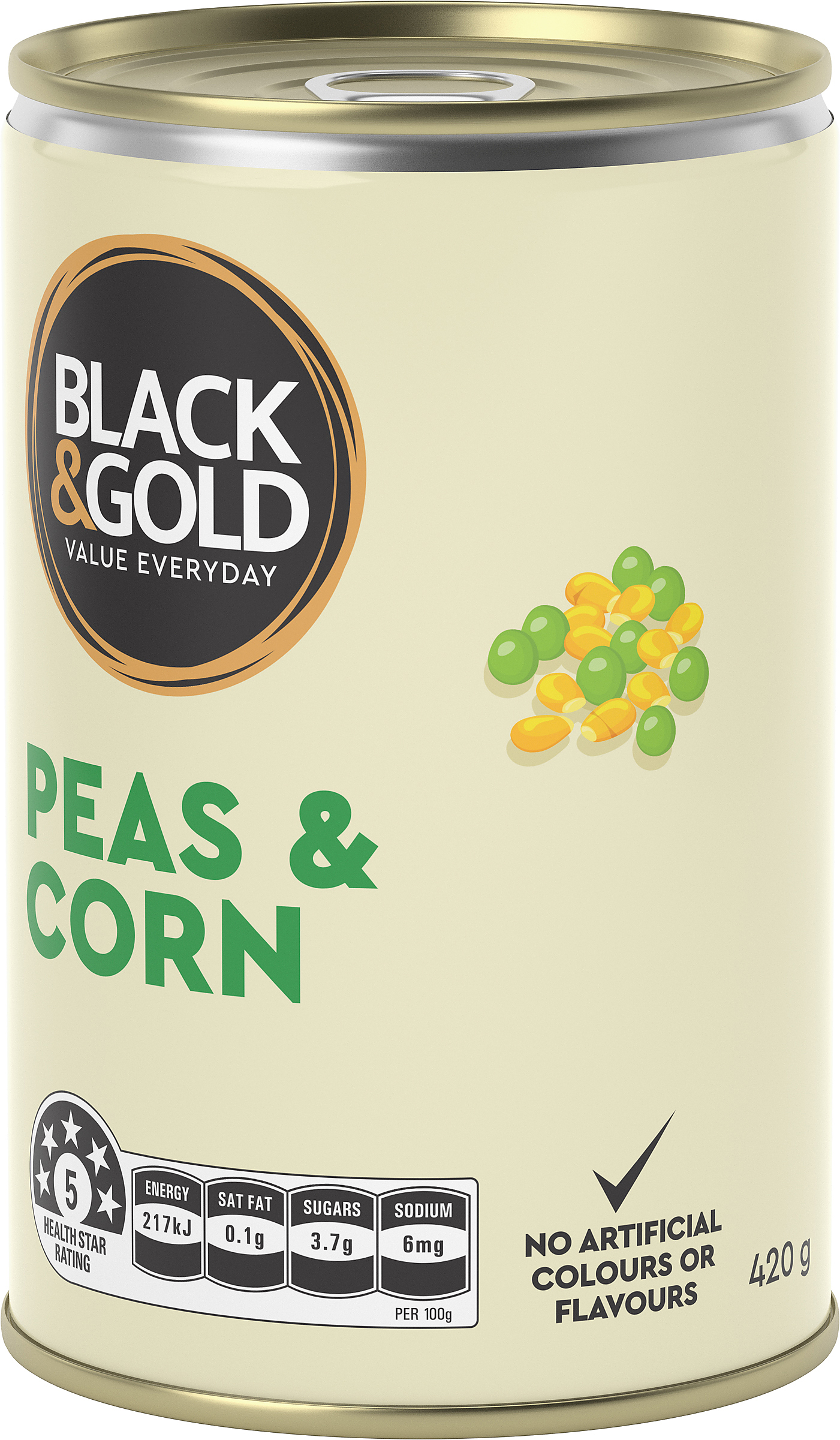 Black & Gold Peas & Corn 420g