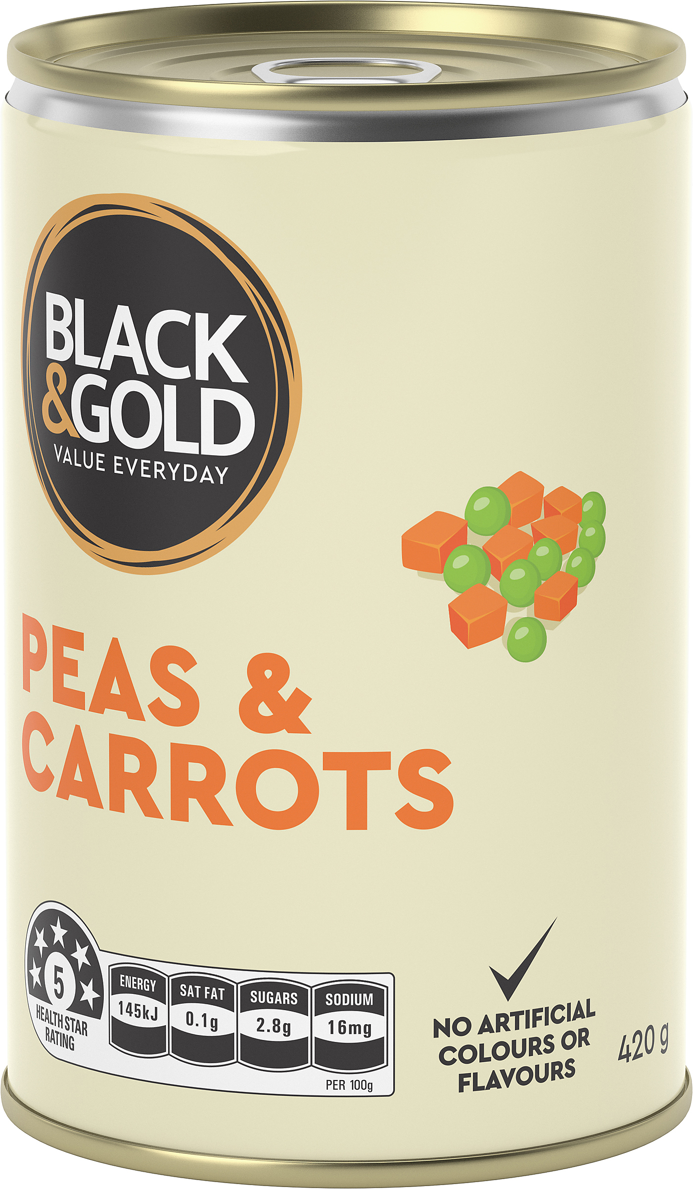 Black & Gold Peas & Carrots 420g
