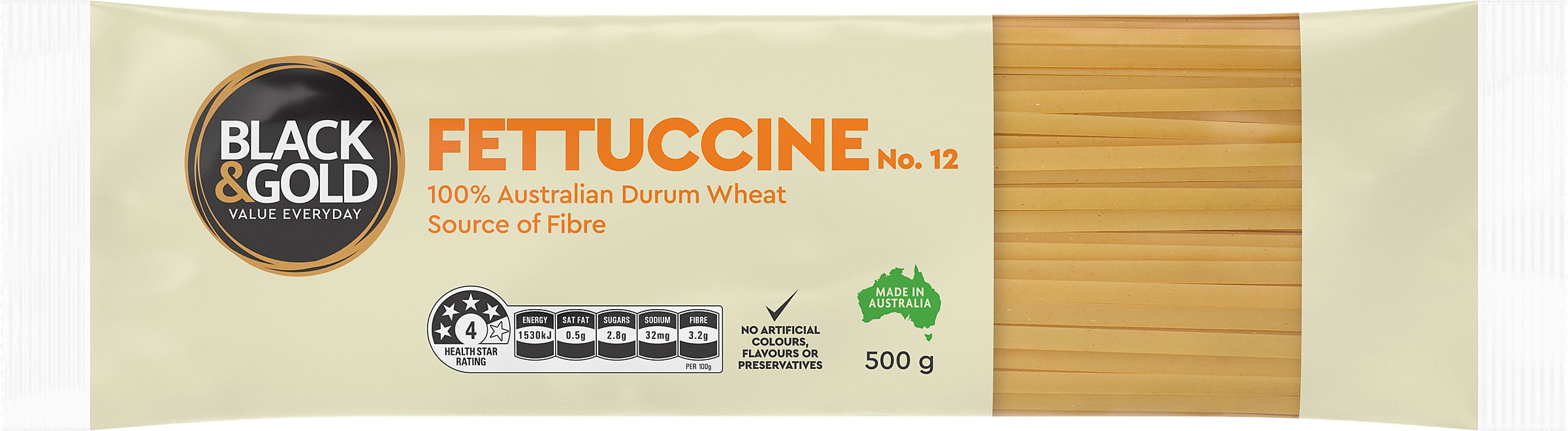 Black & Gold Fettuccine 500g