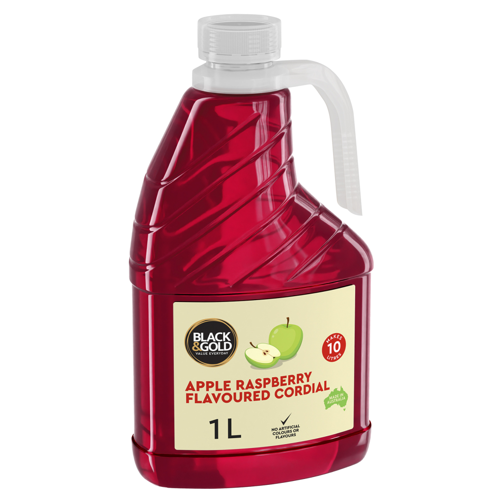 Raspberry Codial Black & Gold Apple & Raspberry Cordial 1L Ratings - Mouths of Mums