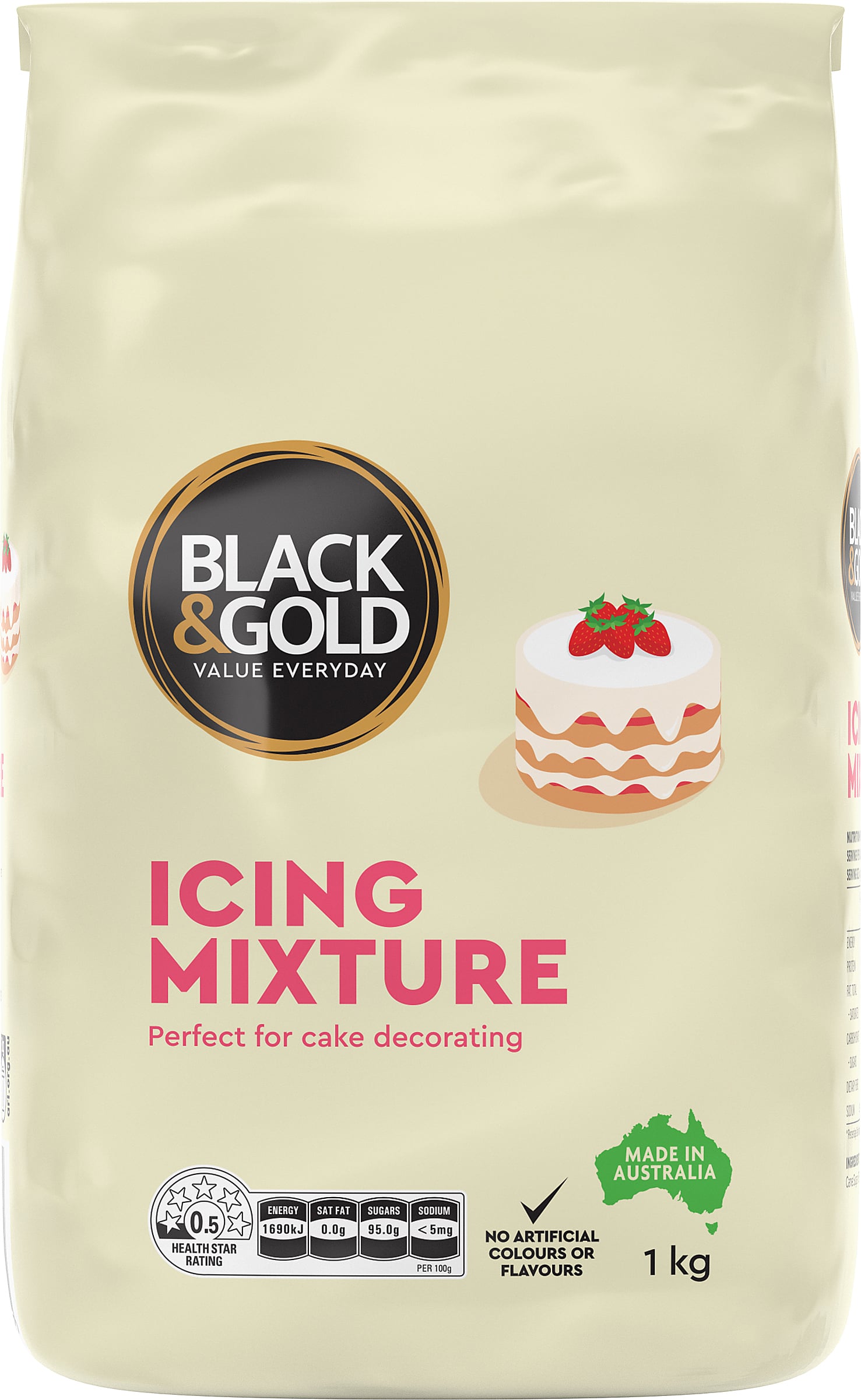 Black & Gold Icing Mixture 1kg 085026