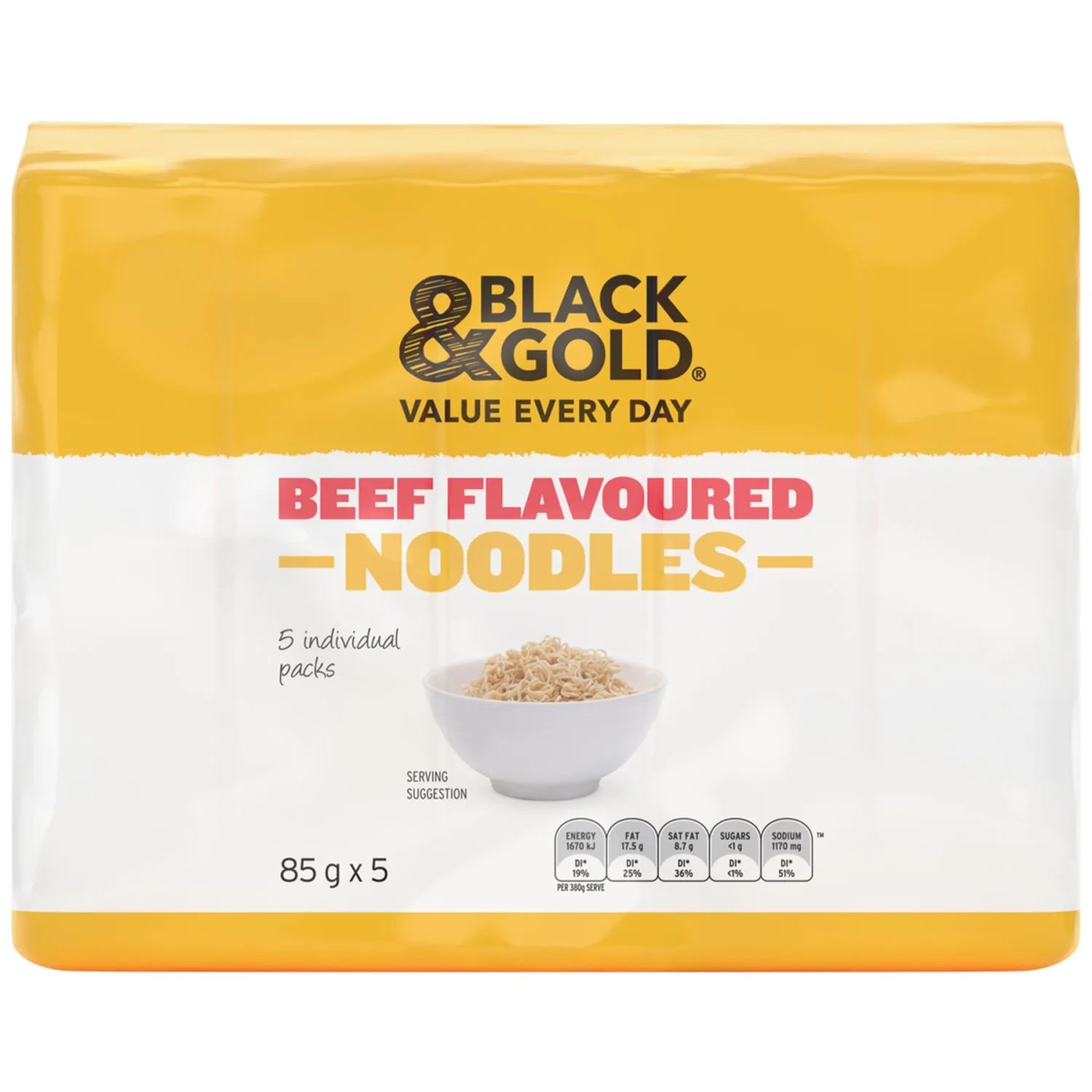 Black & Gold Beef Noodle 5 Pack