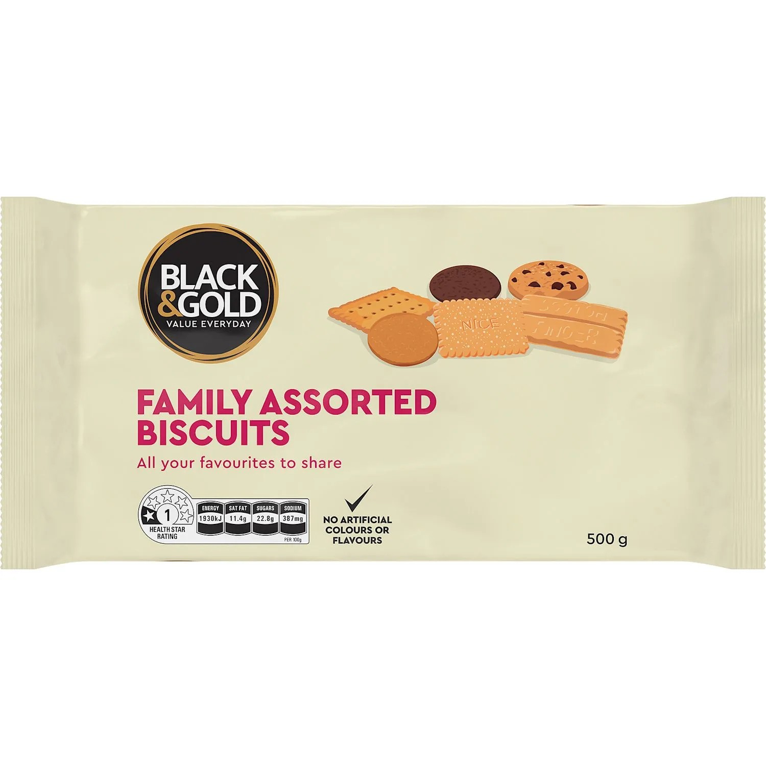 Black & Gold Biscuits Family Assorted 500 Gram