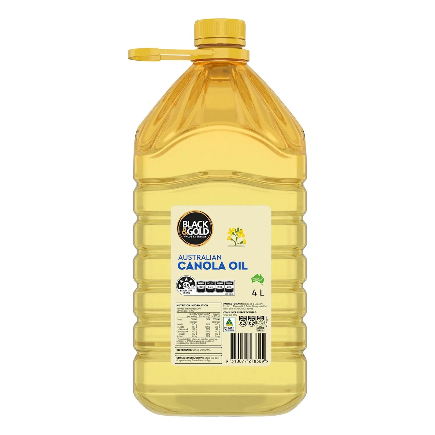 Black & Gold Canola Oil 4 Litre
