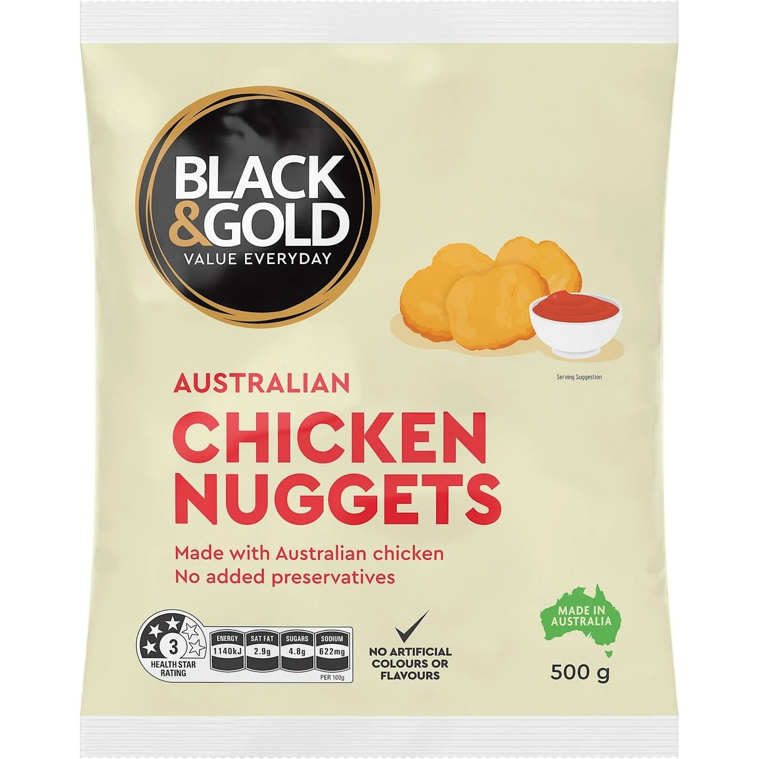 Black & Gold Chicken Nuggets 500 Gram