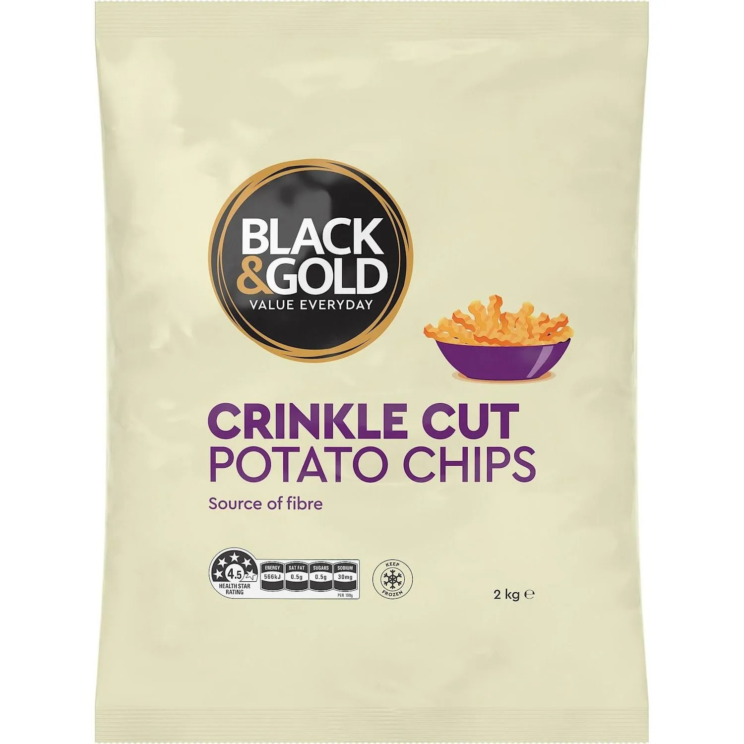 Black & Gold Chips Crinkle Cut 2 Kilogram