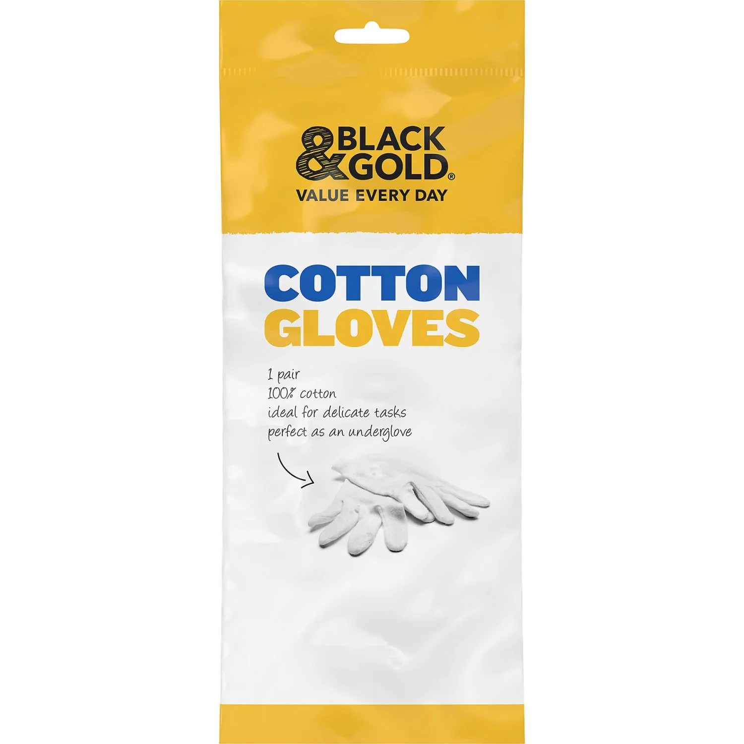 Black & Gold Cotton Gloves