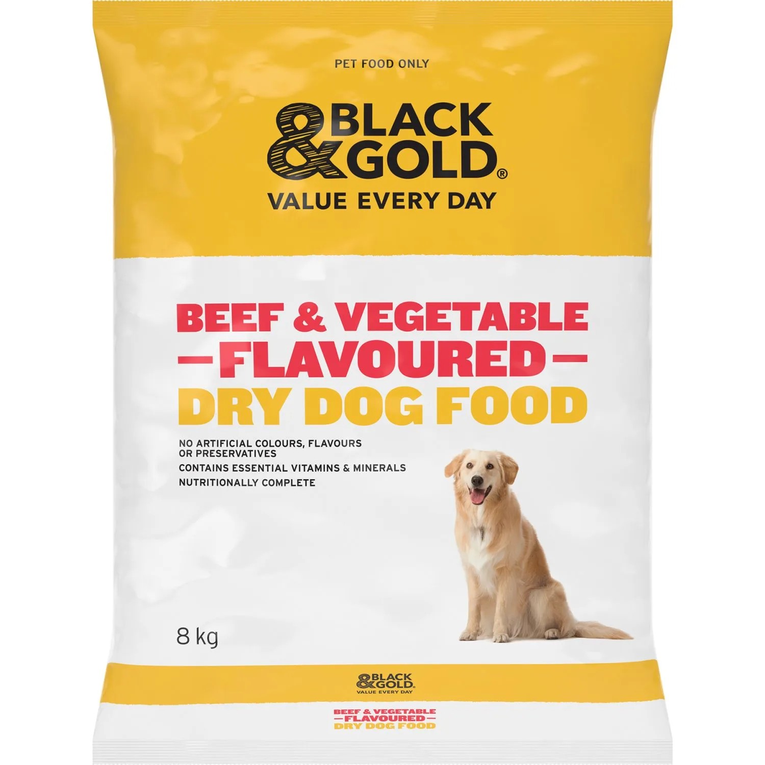 Black & Gold Dog Food Beef Veg 8 Kilogram