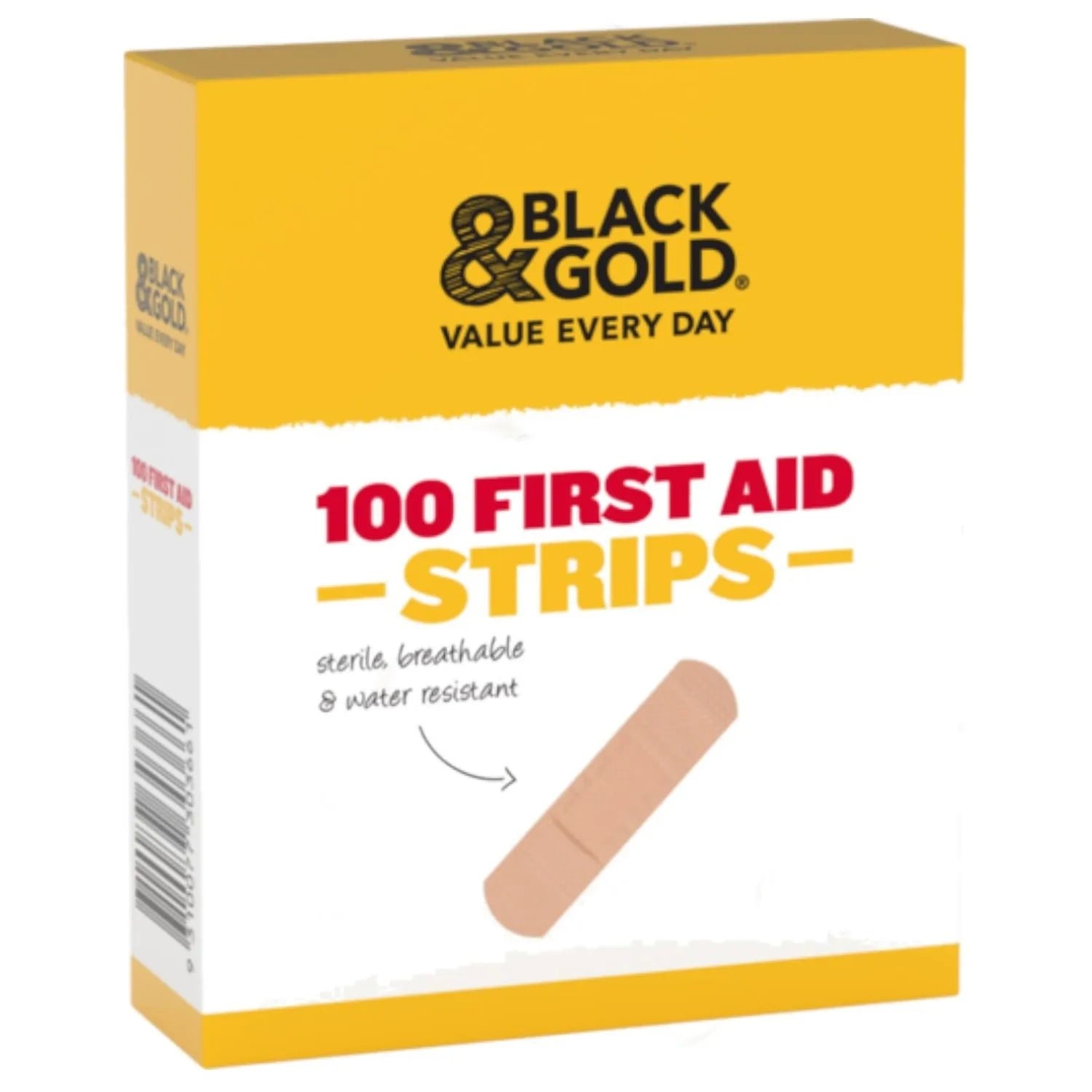 Black & Gold First Aid Strips 100 Pack