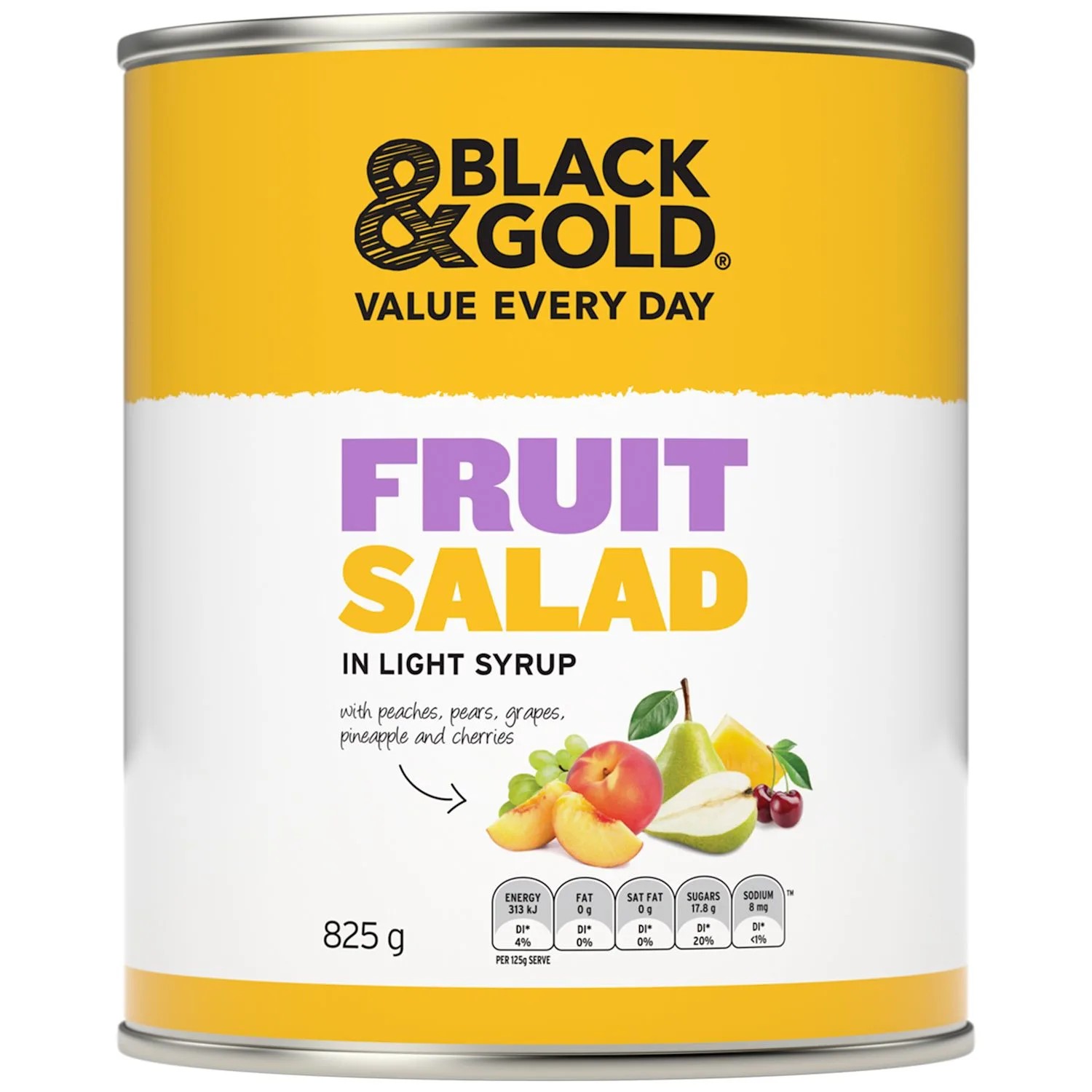 Black & Gold Fruit Salad Light Syrup 825 Gram