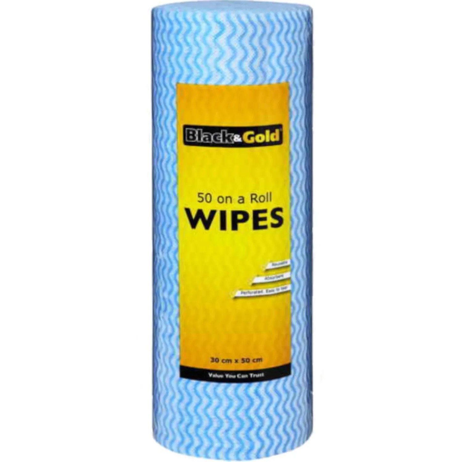 Black & Gold Household Wipes Roll 50 Pack
