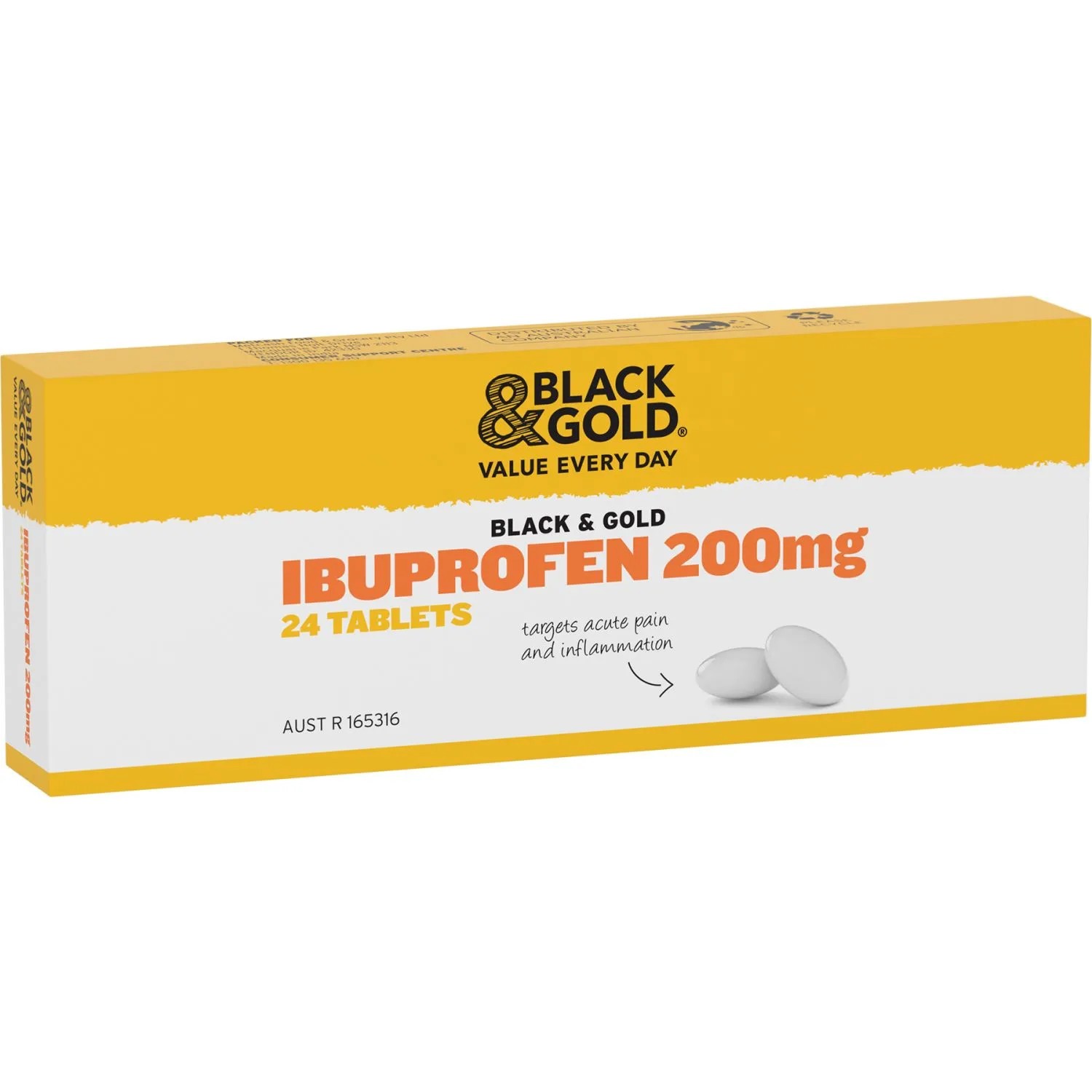 Black & Gold Ibuprofen Tablets 24 Pack