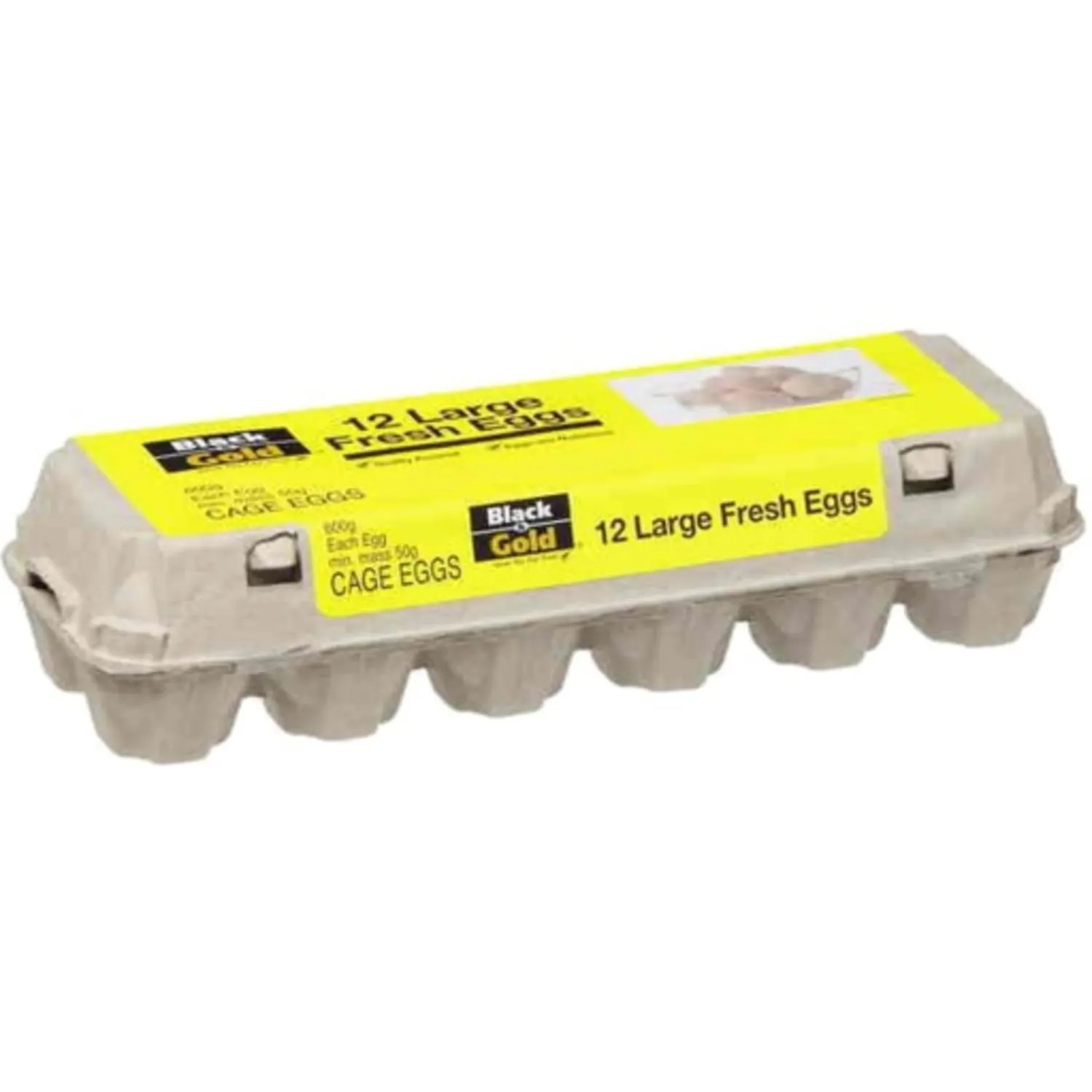Black & Gold Large Caged Eggs 12 Pack
