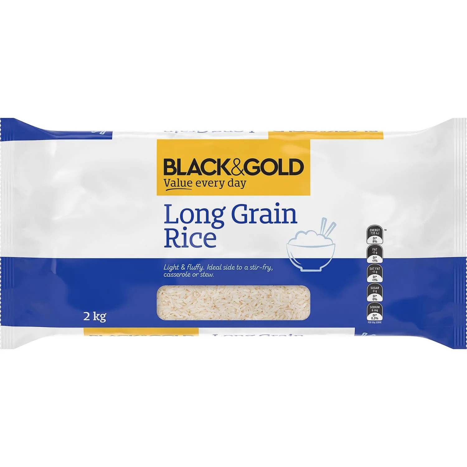 Black & Gold Long Grain Rice 2 Kilogram