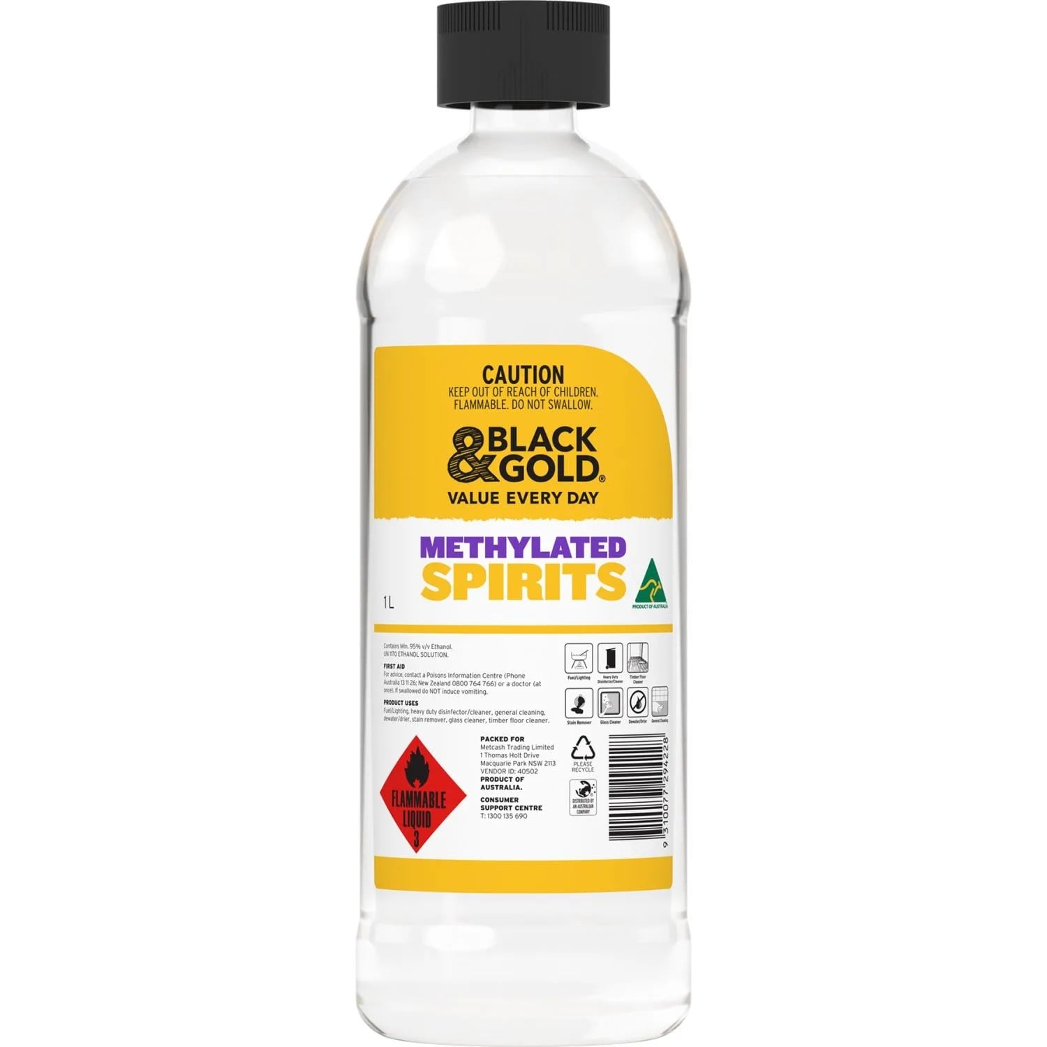 Black & Gold Methylated Spirit 1 Litre