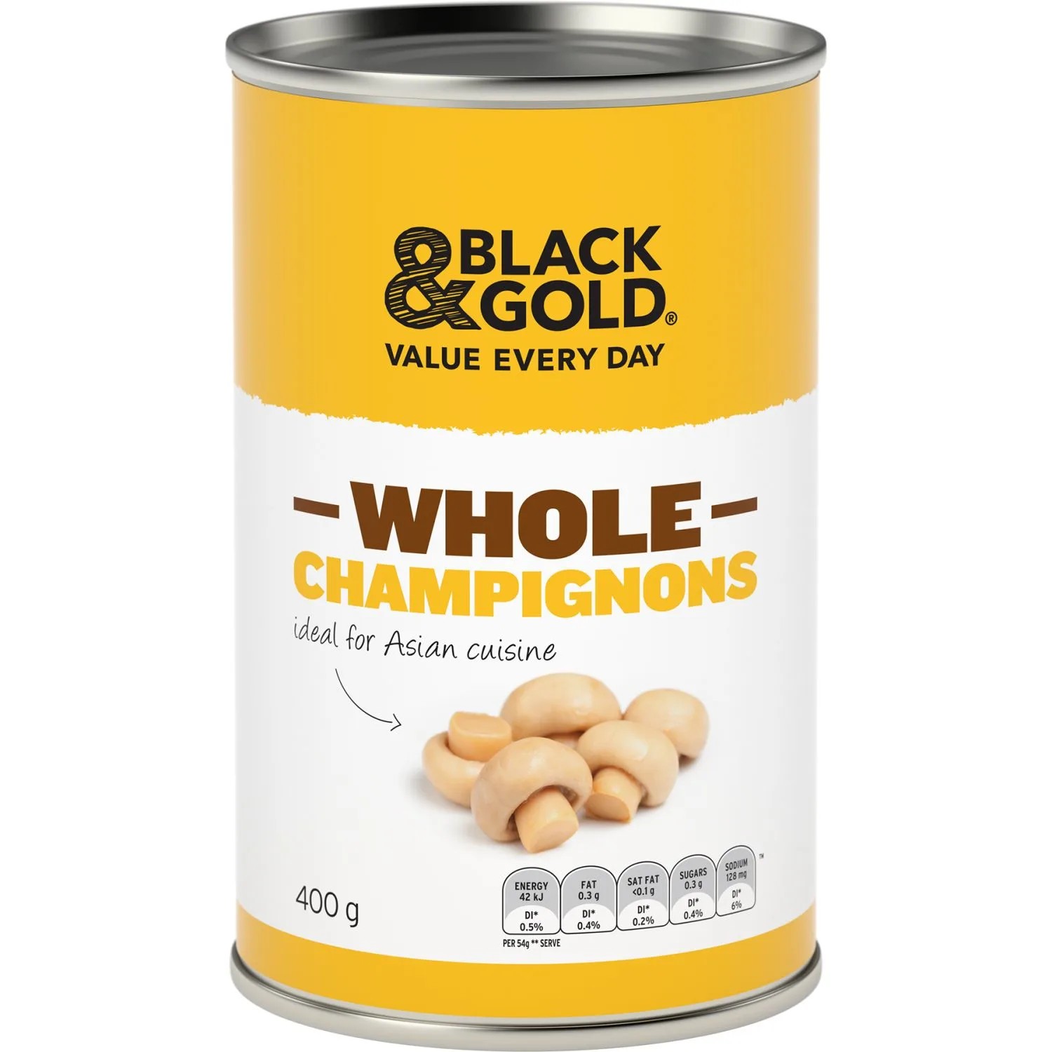 Black & Gold Mushroom Whole Champignons 400 Gram