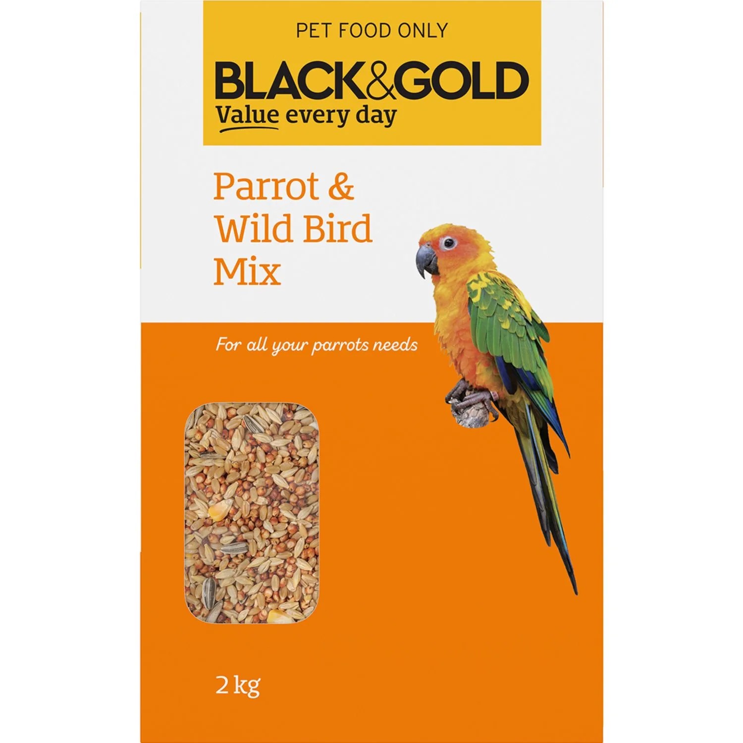 Black & Gold Parrot and Wild Bird Mix 2 Kilogram
