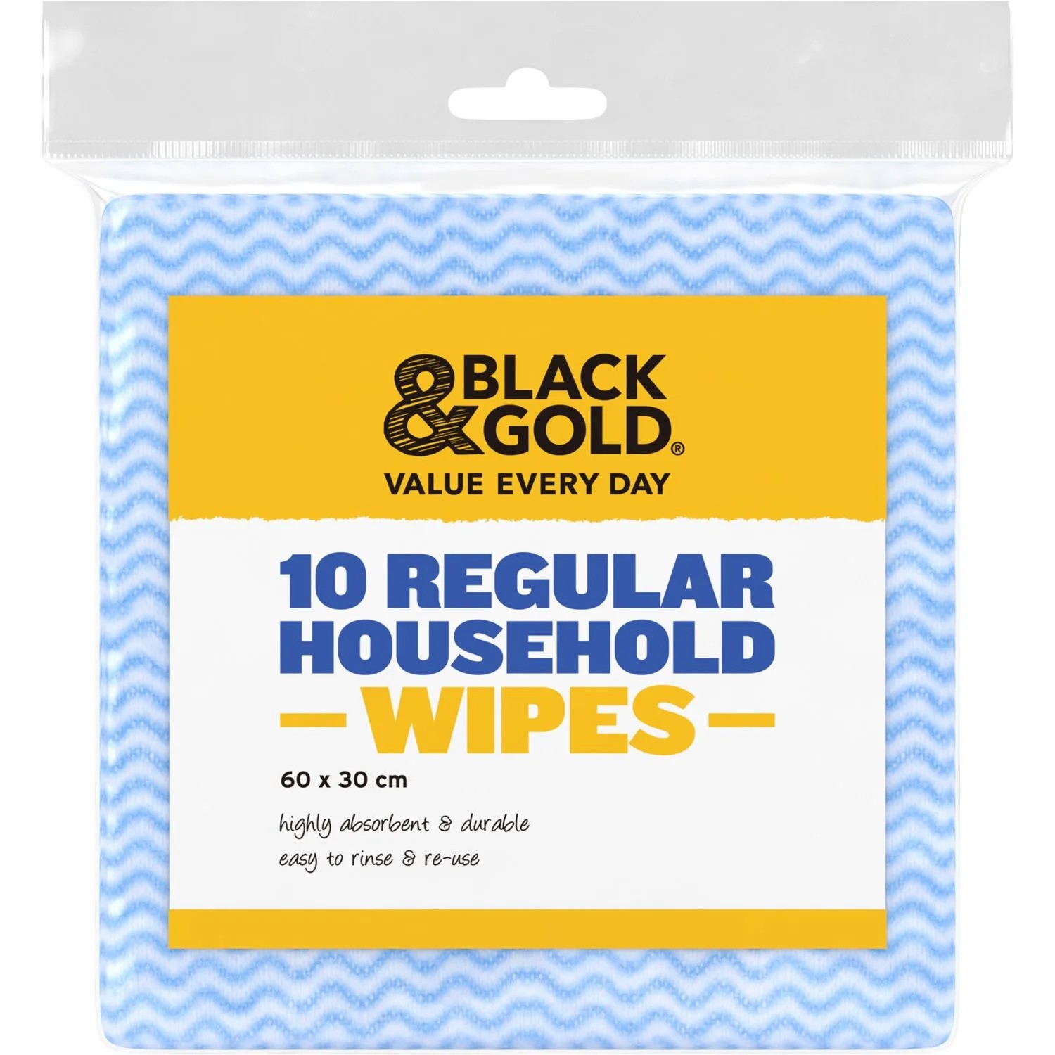 Black & Gold Regular Household Wipes 10 Pack
