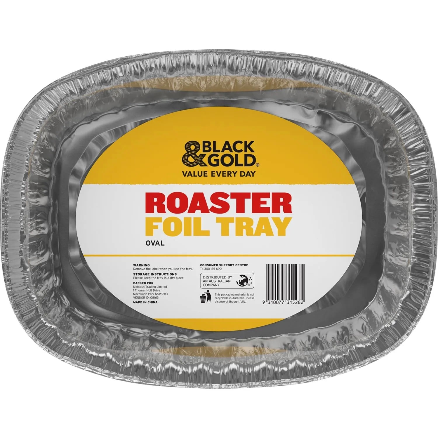 Black & Gold Roaster Foil Tray Oval