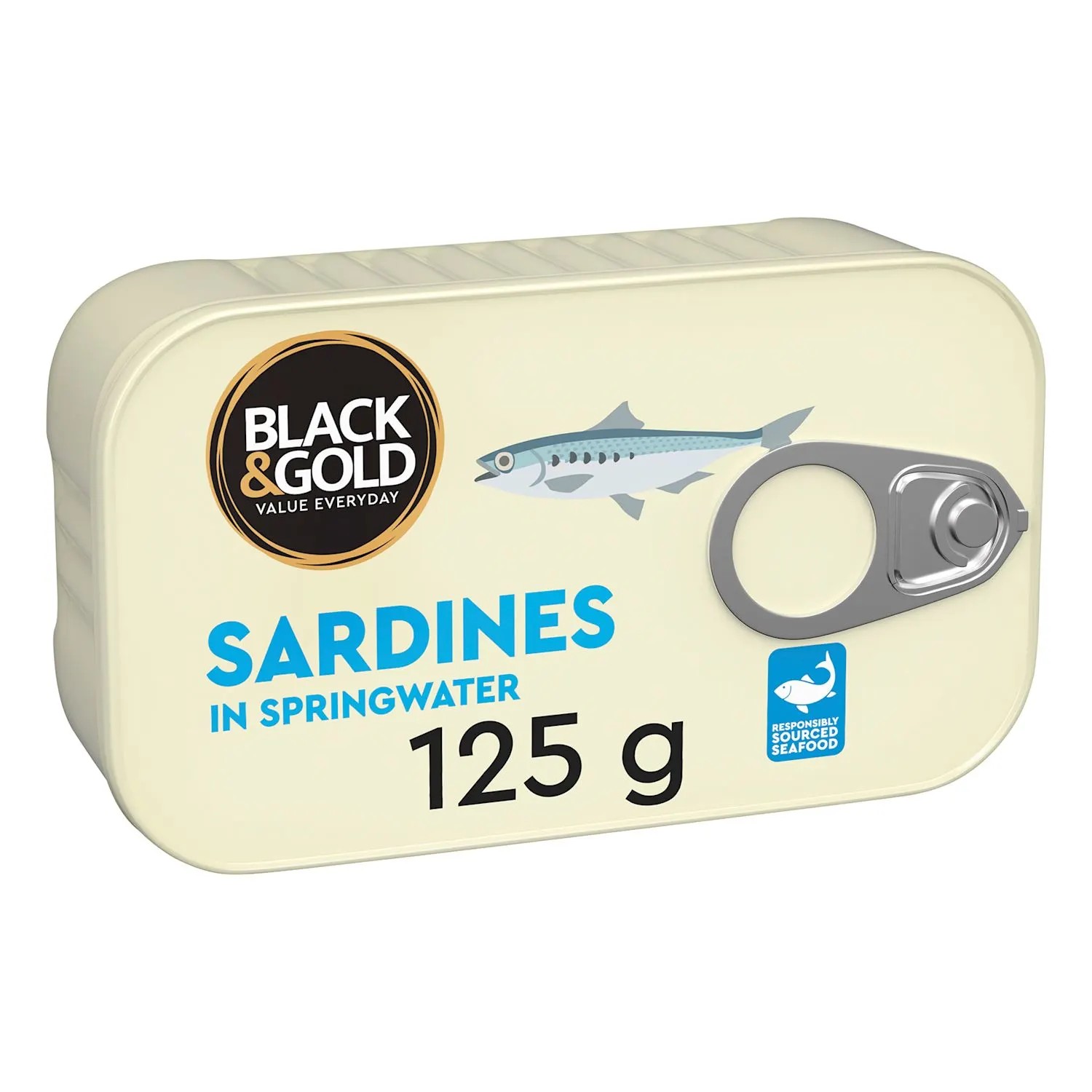 Black & Gold Sardines In Saltwater 125 Gram