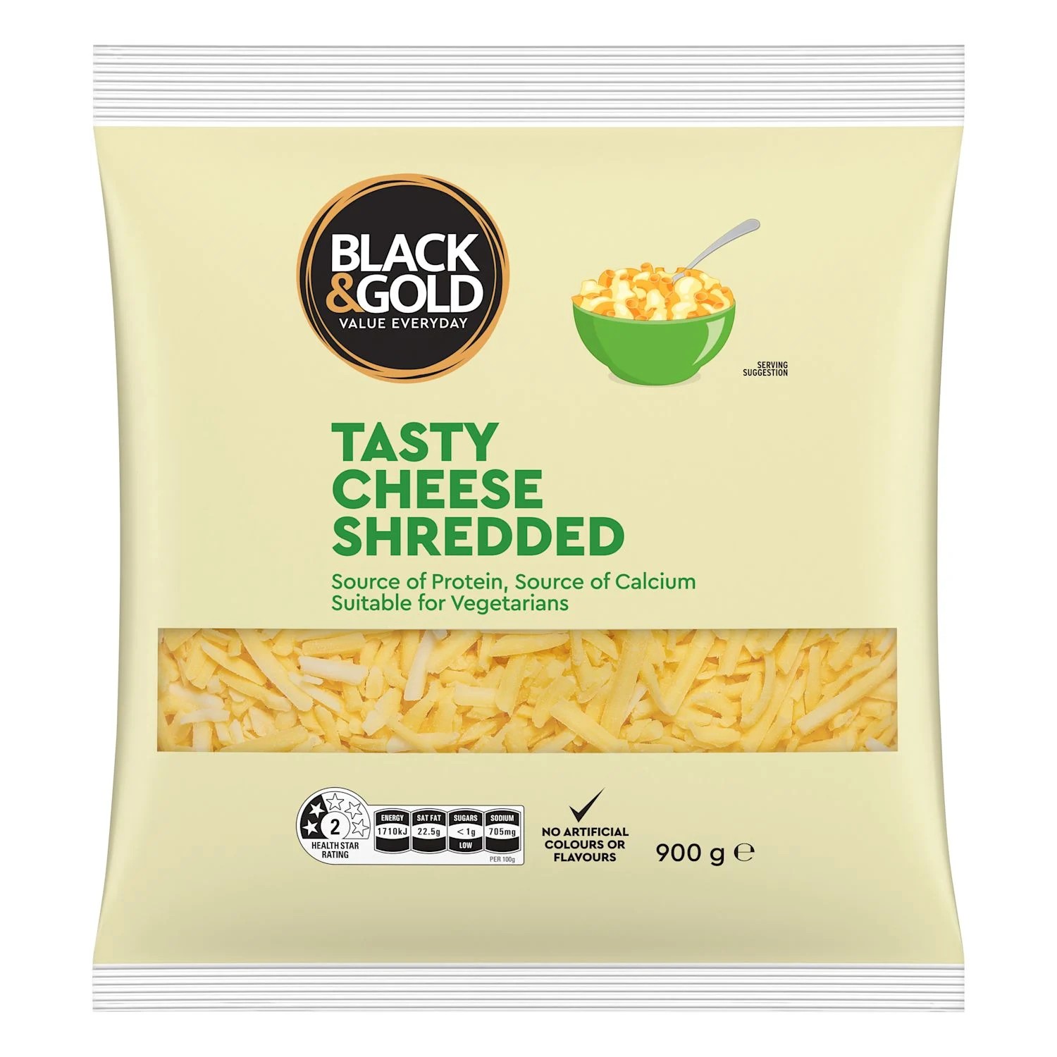 Black & Gold Shredded Tasty Cheese 900 Gram