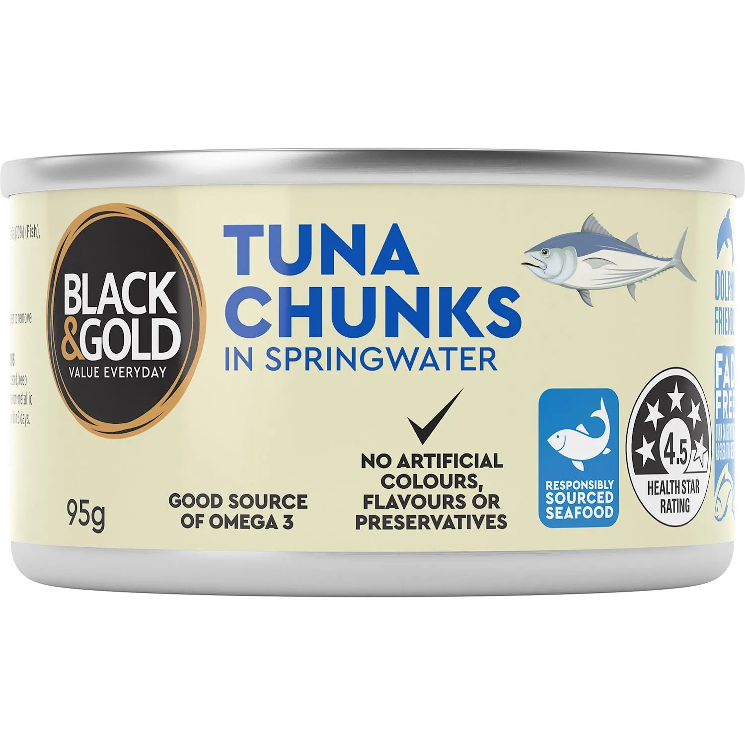 Black & Gold Skipjack Tuna In Springwater 95 Gram