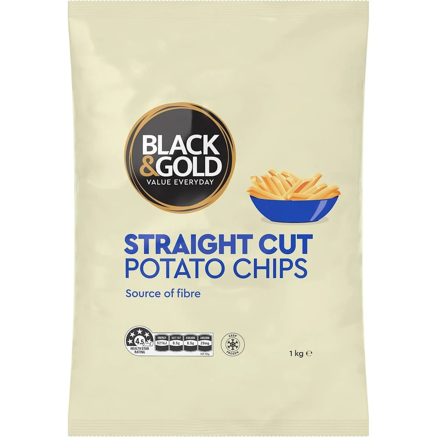 Black & Gold Straight Cut Potato Chips 1 Kilogram