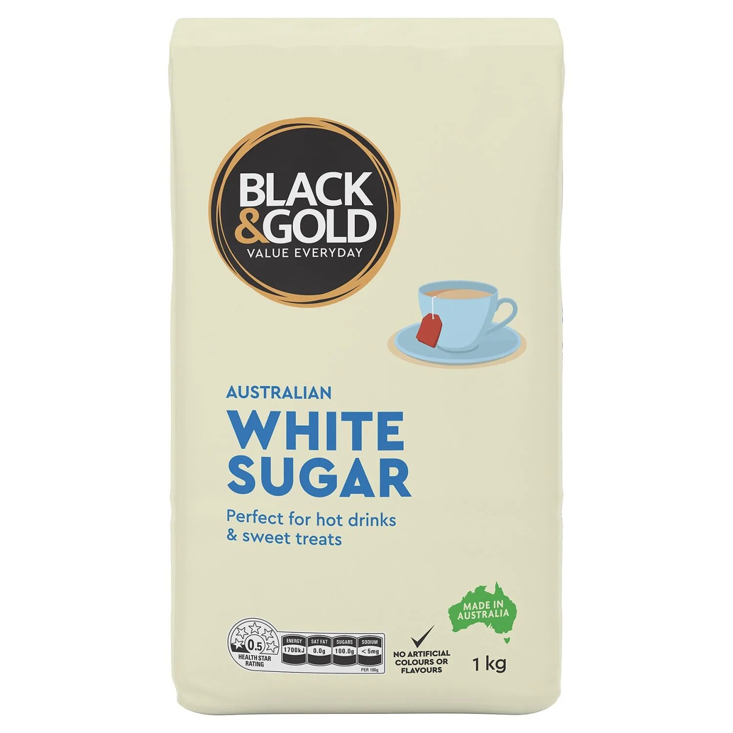 Black & Gold White Sugar 1 Kilogram