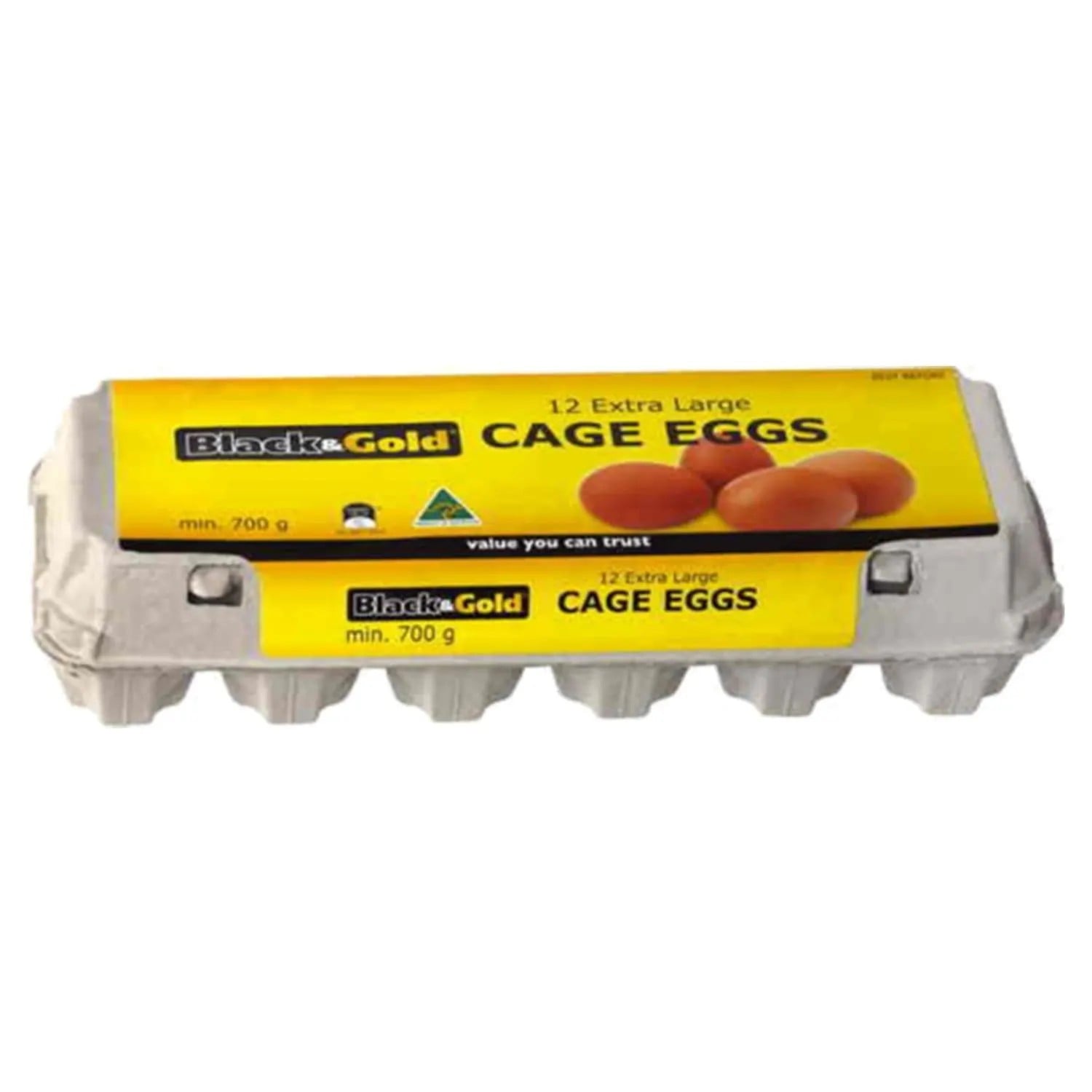 Black & Gold X-Large Caged Eggs 12 Pack