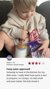 A customer review of PediaSure vanilla shake drink