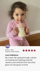 A customer review of PediaSure vanilla shake drink