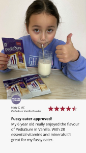 A customer review of PediaSure vanilla shake drink