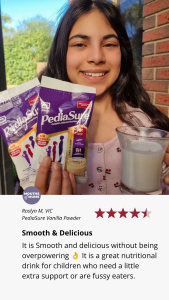 A customer review of PediaSure vanilla shake drink