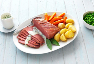 Silverside Recipe on table.