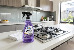 Earth Choice Power Degreaser Multipurpose cleaner on a kitchen bench.
