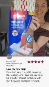 A customer review of Vileda ProMist Max Spray Mop