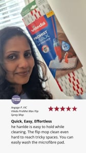 A customer review of Vileda ProMist Max Spray Mop