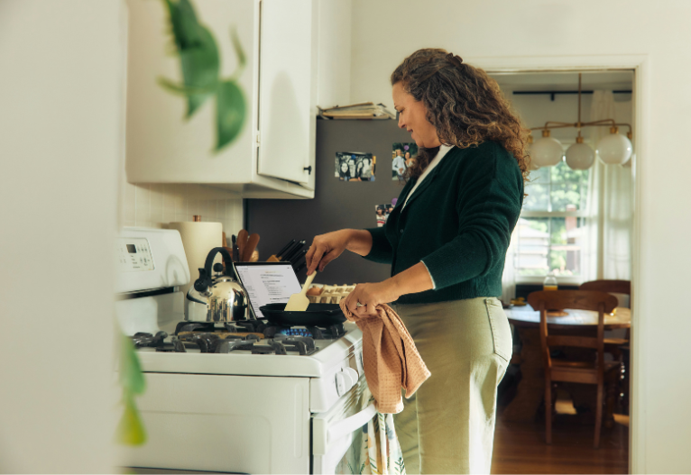 mum cooking dinner